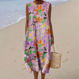 LUCÍA™ | VESTIDO MIDI ESTAMPADO TROPICAL