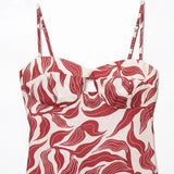 CLAUDIA™ | VESTIDO MIDI TIRANTES ABSTRACTO