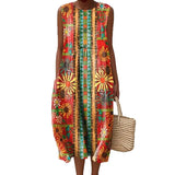 LUCÍA™ | VESTIDO MIDI ESTAMPADO TROPICAL