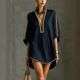 CARLA™ | VESTIDO CORTO BOHO CHIC NEGRO