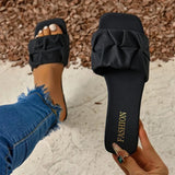 AITANA™ | SANDALIAS PLANAS BLANCAS FRUNCIDAS