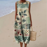 LUCÍA™ | VESTIDO MIDI ESTAMPADO TROPICAL
