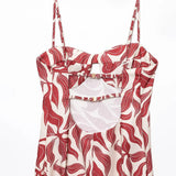CLAUDIA™ | VESTIDO MIDI TIRANTES ABSTRACTO
