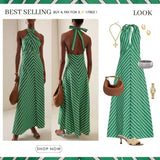 BEATRIZ™ | VESTIDO MIDI CUELLO HALTER VERDE