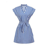 CARMEN™ | VESTIDO CAMISERO RAYAS CON CINTURÓN