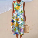 LUCÍA™ | VESTIDO MIDI ESTAMPADO TROPICAL