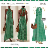 BEATRIZ™ | VESTIDO MIDI CUELLO HALTER VERDE