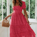 SOFÍA™ | VESTIDO LARGO PLISADO ROMÁNTICO VERDE