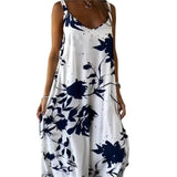 LORENA™ | VESTIDO LARGO FLUIDO ESTAMPADO FLORAL