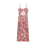 CLAUDIA™ | VESTIDO MIDI TIRANTES ABSTRACTO