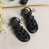 INÉS™ | SANDALIAS GLADIADORAS MARRÓN EN CUERO