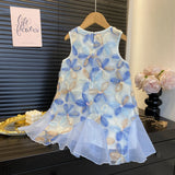 PAULA™ | VESTIDO MIDI FLUIDO ESTAMPADO AZUL