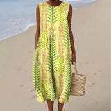 LUCÍA™ | VESTIDO MIDI ESTAMPADO TROPICAL