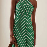 BEATRIZ™ | VESTIDO MIDI CUELLO HALTER VERDE