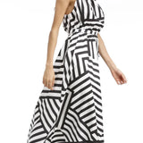 MARTINA™ | VESTIDO MIDI ESTAMPADO RAYAS GEOMÉTRICAS