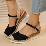 CANDELA™ | SANDALIAS CUÑAS ESPARTO Y LONA