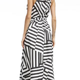 MARTINA™ | VESTIDO MIDI ESTAMPADO RAYAS GEOMÉTRICAS