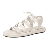 INÉS™ | SANDALIAS GLADIADORAS MARRÓN EN CUERO