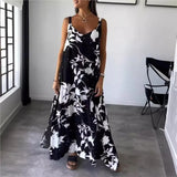 LORENA™ | VESTIDO LARGO FLUIDO ESTAMPADO FLORAL