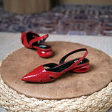 VALERIA™ | ZAPATOS TIERRA DE TACÓN BAJO ROJOS