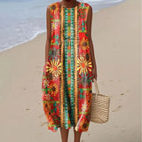 LUCÍA™ | VESTIDO MIDI ESTAMPADO TROPICAL