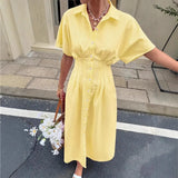 MARTA™ | VESTIDO CAMISERO MIDI AZUL PASTEL